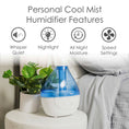 Load image into Gallery viewer, Crane Personal Ultrasonic Cool Mist Humidifier – .4 Gal with Nightlight
